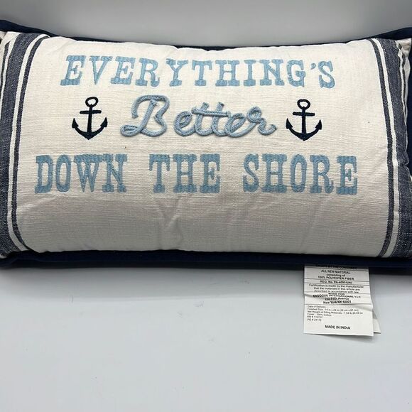 14X24 Down the shore Decorative Pillow Lacourte - Picture 2 of 4